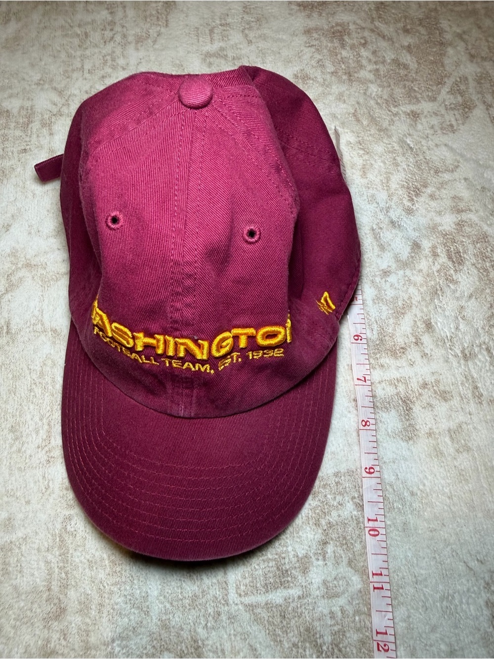 Washington Football Team Burgundy Yellow Adjustable Baseball Cap - Picture 6 of 9